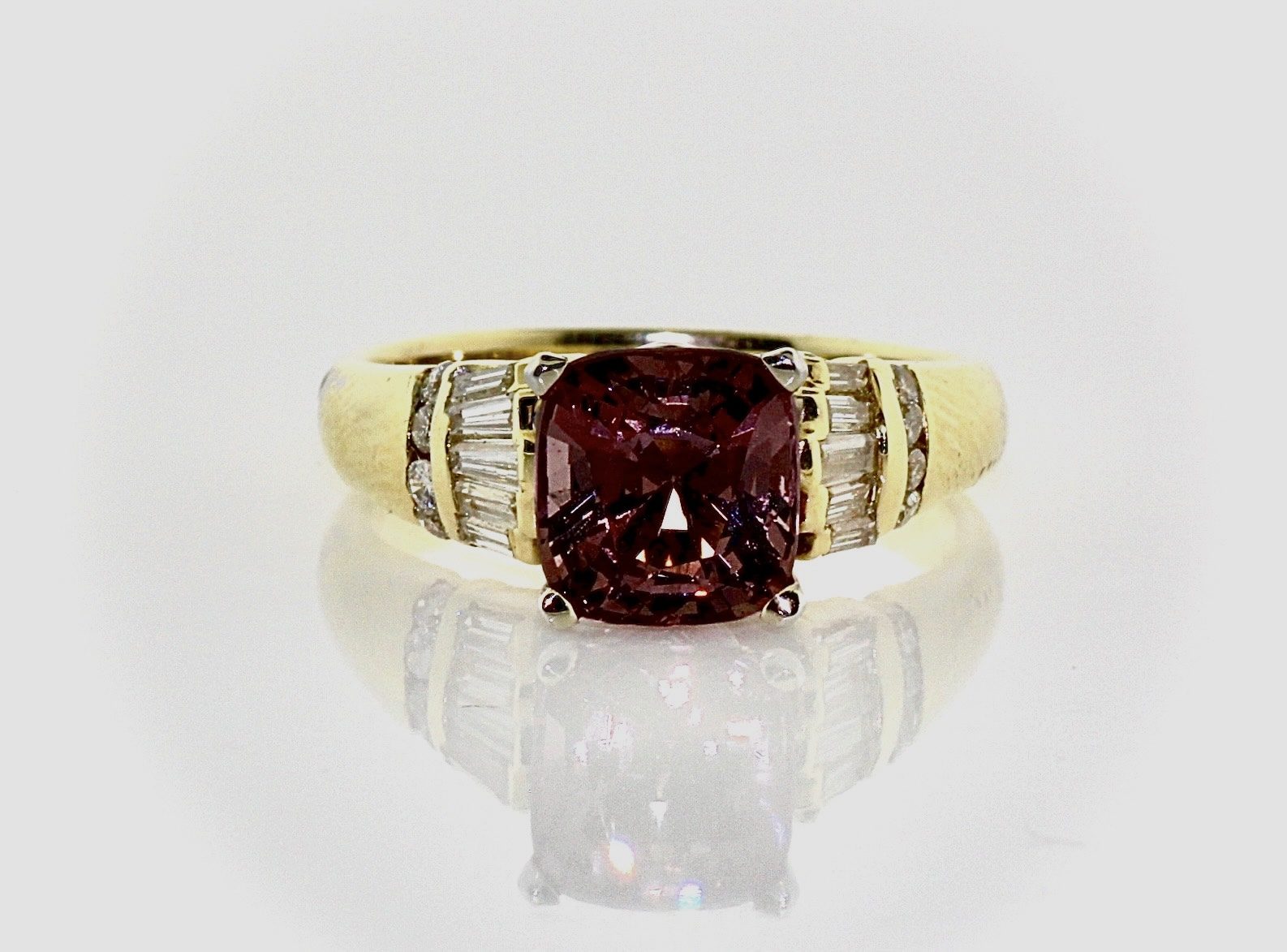 14K White Gold Pink Spinel (2.015ct) and Diamond (0.64ctw) Ring