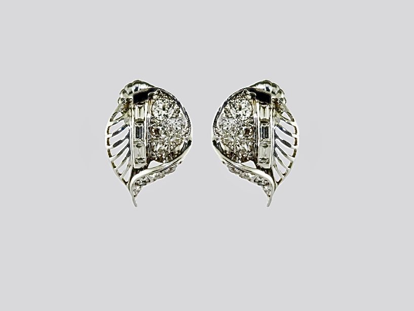 Platinum Antique Diamond Earrings (1.85ctw, SI2, J)