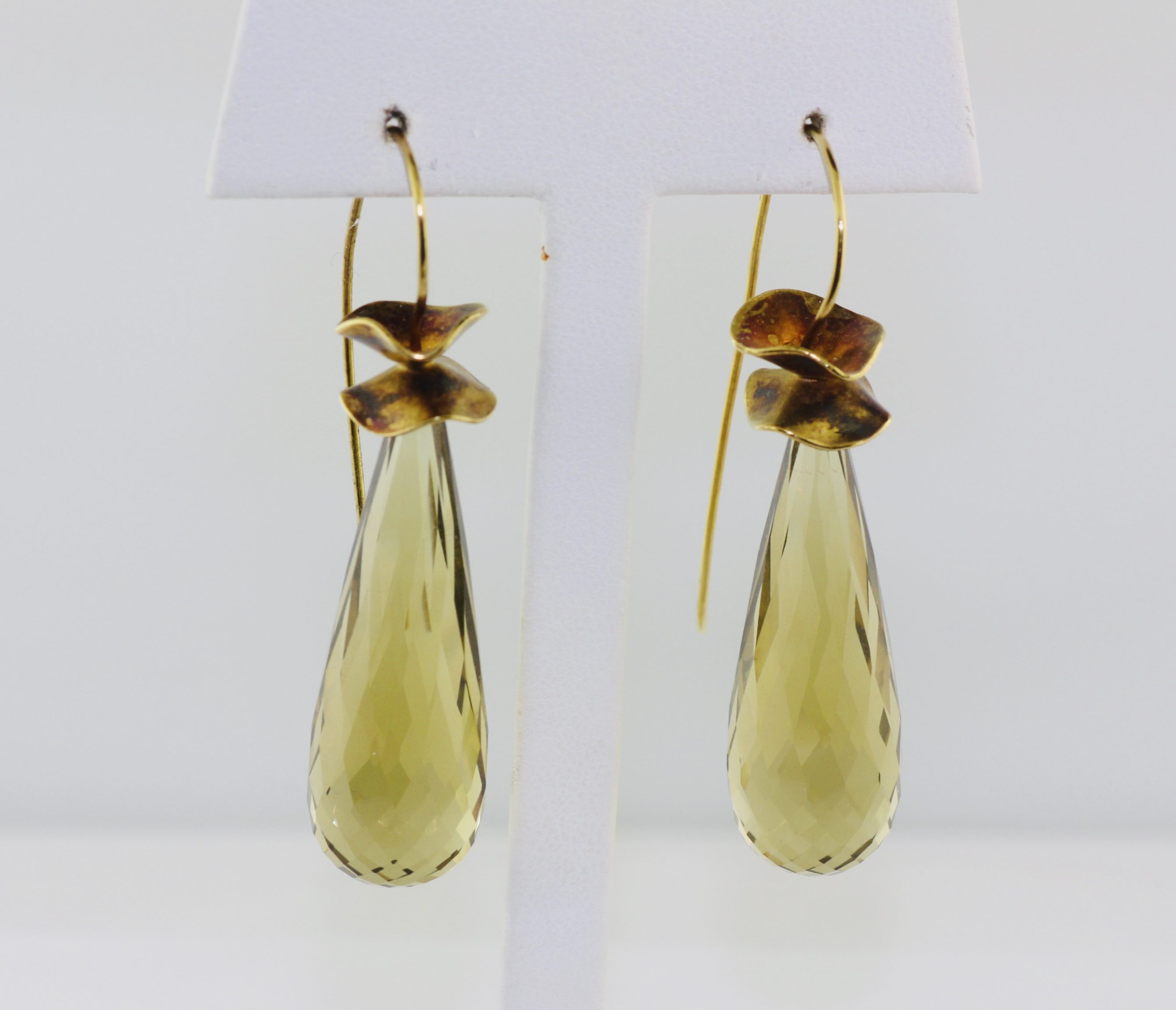 18K Yellow Gold Ashleigh Branstetter Briolette Lemon Quartz Earrings