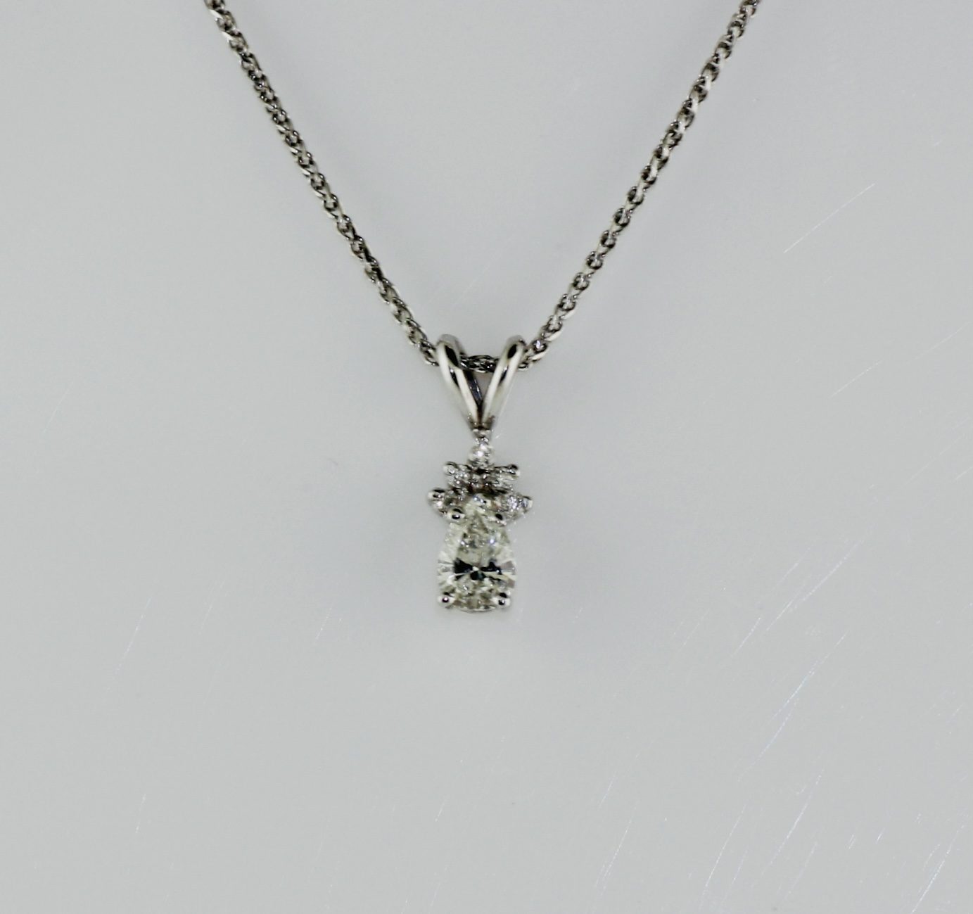14K White Gold Diamond Pendant