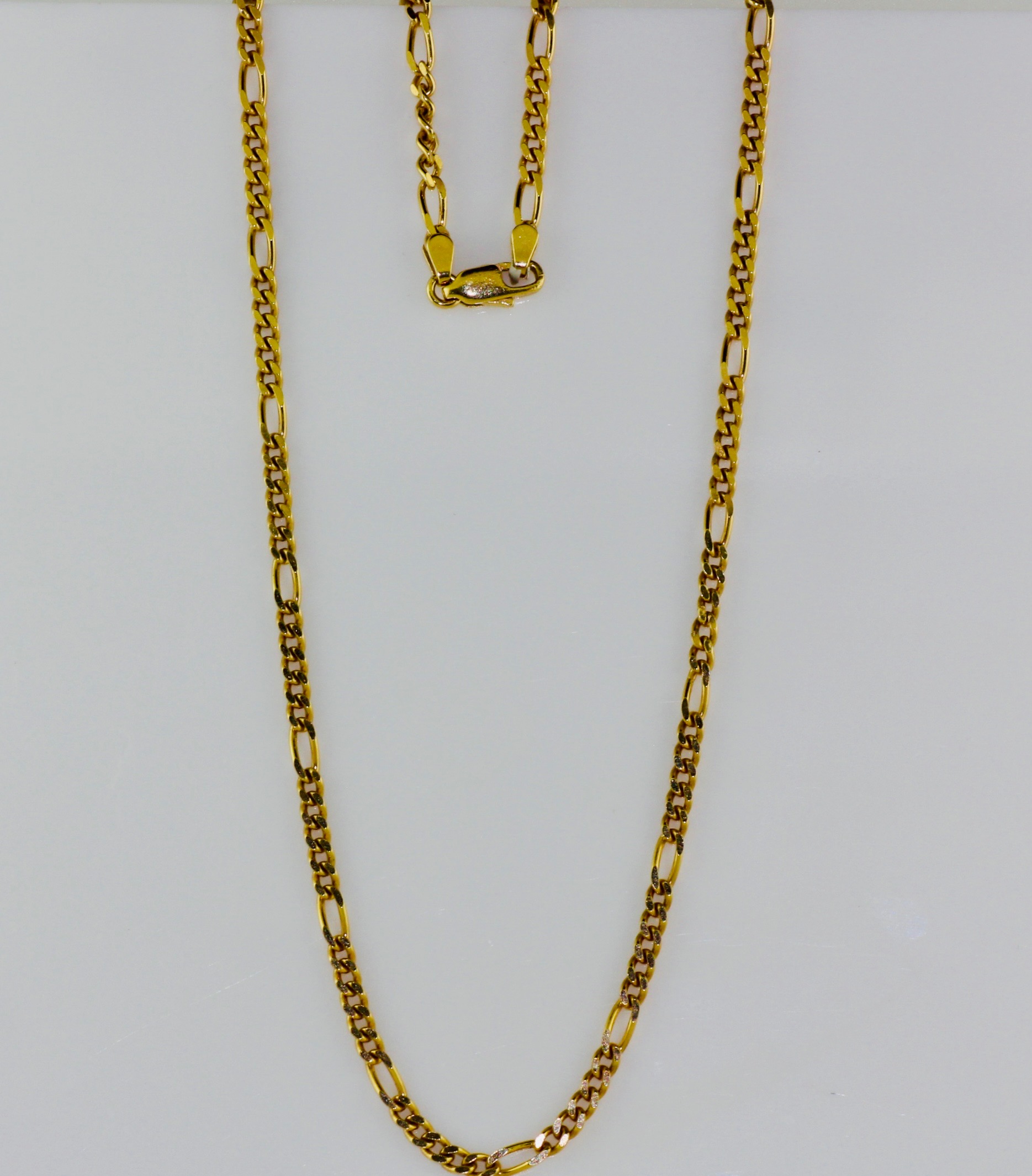 18K Yellow Gold 24" Figaro Chain
