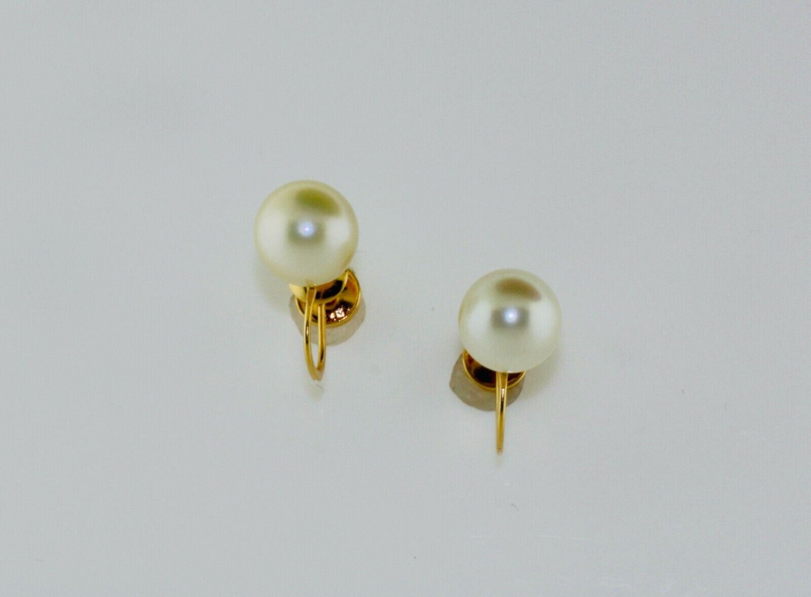 14K Yellow Gold Earrings with Cultured Pearls (non-pierced)