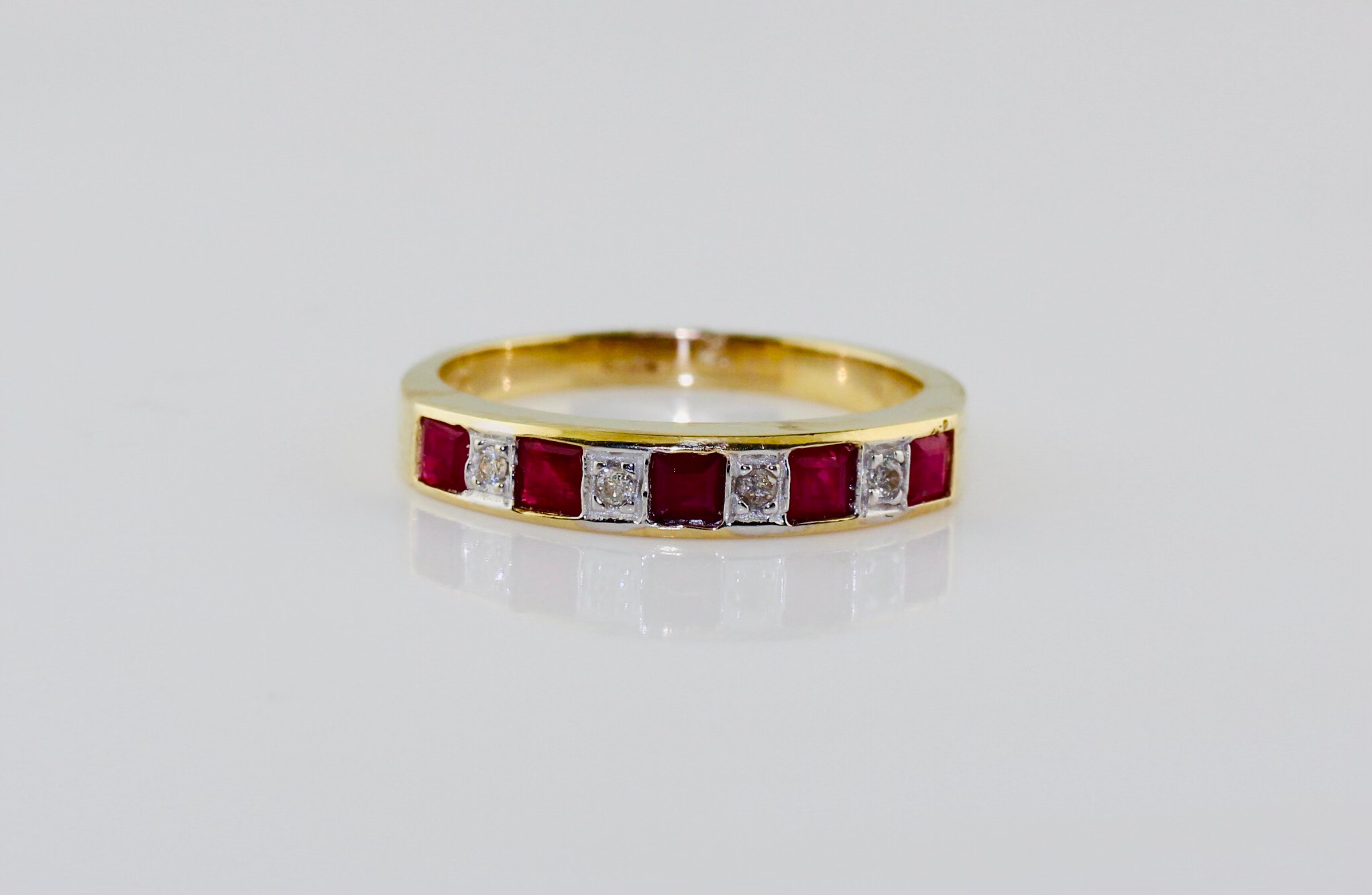 14KY Ruby and Diamond Band