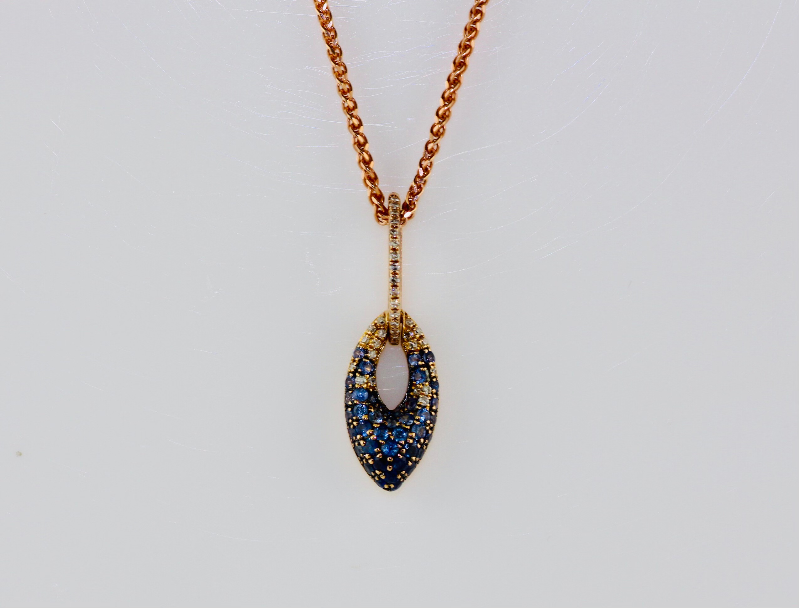 18K Rose Gold Sapphire Pendant