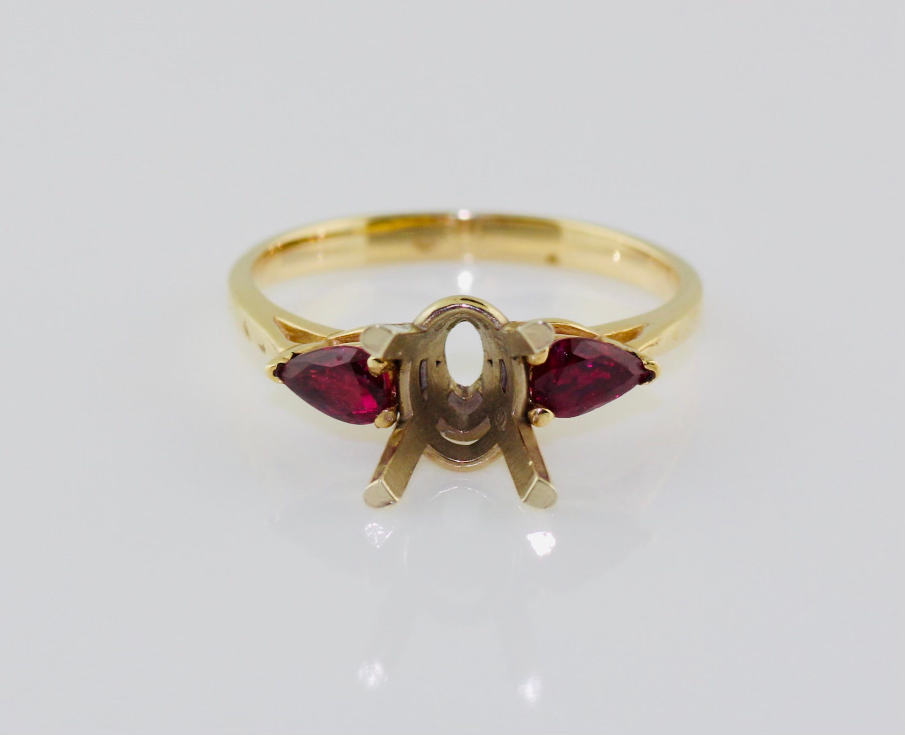 14K Yellow Gold Ruby (.70cts) Engagement Ring Setting