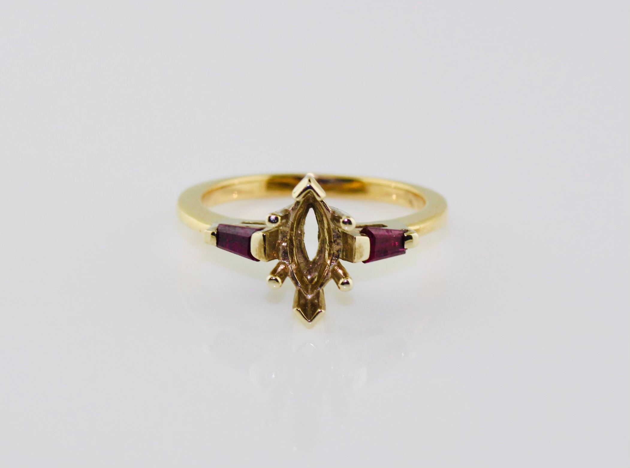 14K Yellow Gold Ruby (0.50cts) Engagement Ring Setting