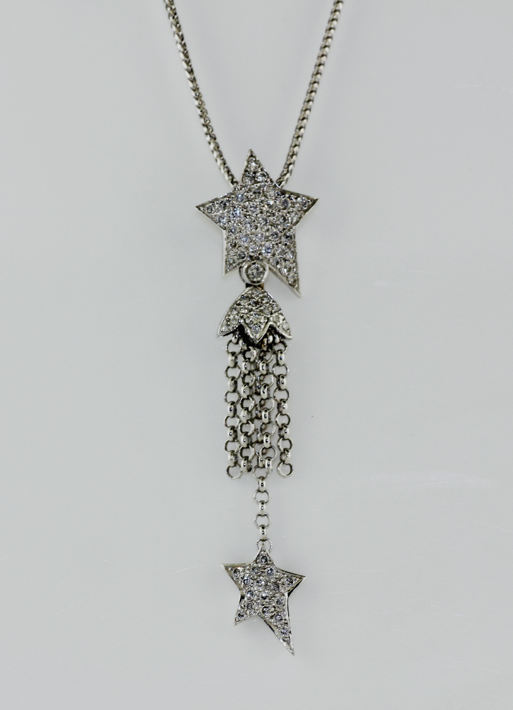 14K White Gold Diamond (0.55ctw) Star Pendant
